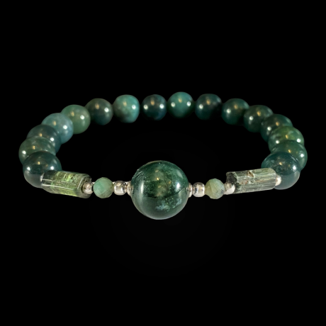 Disainkäevõru - sammalahhaat, turmaliin, smaragd 