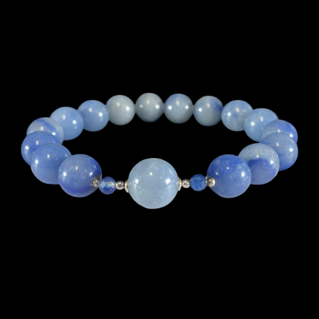 Disainkäevõru - sinine kvarts, angeliit, küaniit 