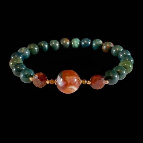 Disainkäevõru - verekivi, sardoonüks, spessartiin granaat