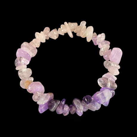 Käevõru - roosa kvarts, ametüst